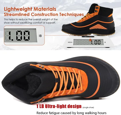 Vista 4 de ulogu Snow Boots for Men WomenInsulated Waterproof Fur Lined BootiesLightweight Winter Shoes
