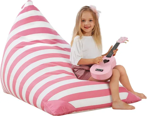 Vista 10 de Aubliss - Sillón puf para almacenamiento de animales de peluche, adecuado para niños, niñas y adultos, sólo incluye la funda de puf, con cremallera