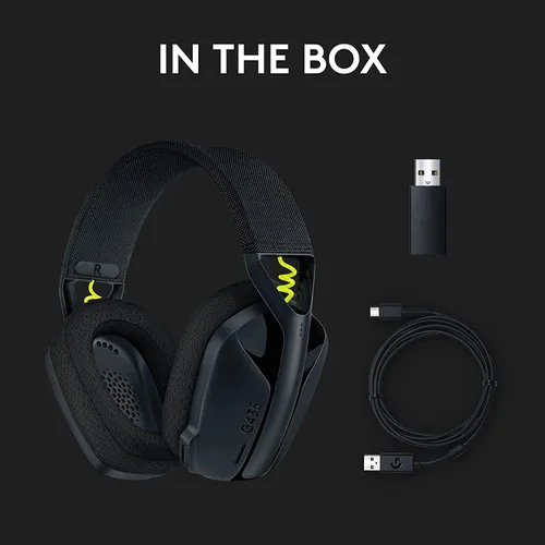 Vista 6 de Logitech G435 Lightspeed y Bluetooth Auriculares inalámbricos para juegos ligeros color negro renovado