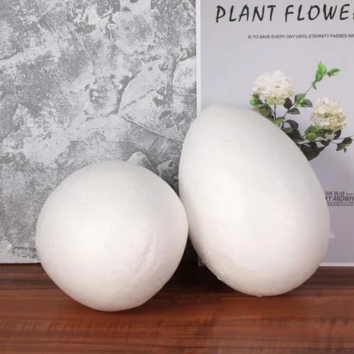 Vista 6 de SEWACC Juguetes para niños al aire libre, 2 huevos de Pascua de 7.8 pulgadas, huevos blancos de espuma para manualidades, huevos falsos blancos