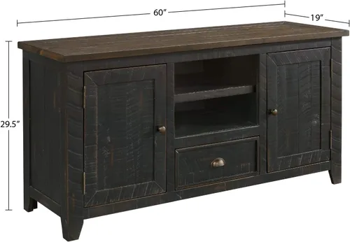 Vista 4 de Martin Svensson Home Monterey - Soporte para TV, color negro con tapa marrón