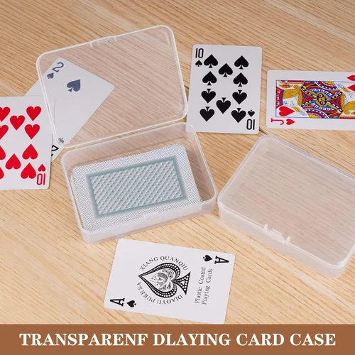 Vista 5 de Cajas de plástico transparente para tarjetas de juego de póquer cerradas, cajas de cartas de juego de póquer, caja de almacenamiento de plástico
