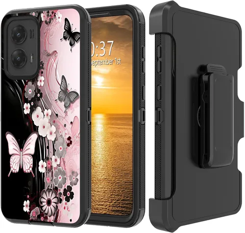 Vista 114 de Funda para Moto G Stylus 5G 2023 con funda de clip para cinturón y soporte, resistente de doble capa, resistente a prueba de golpes, para Motorola