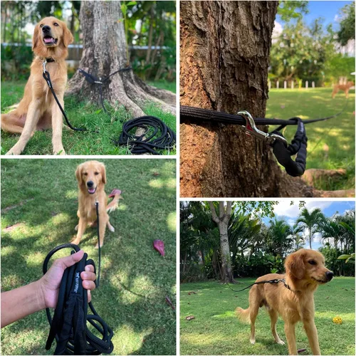 Vista 5 de Tuff Pupper Correa de cuerda de 30 pies de largo resistente para perros Correa de entrenamiento de retirada de perros Correas de cuerda