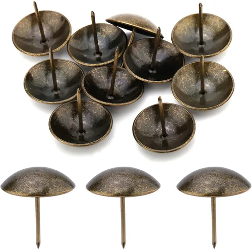 Vista 9 de MroMax 120 tachuelas de clavos para tapicería de 0.47 pulgadas de diámetro, hierro de estilo vintage, de metal, redondos, de 0.67 pulgadas de altura