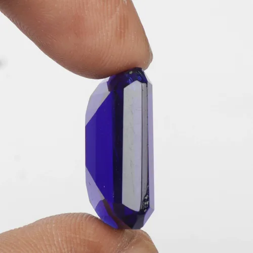 Vista 3 de REAL-GEMS Garantía en forma de esmeralda topacio azul de 24.10 ct, Gema, Topacio azul mejorado