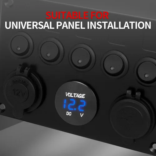 Vista 6 de DaierTek DC 12V 24V Display Automotriz Voltímetro de Reemplazo, Medidor de Voltaje Digital de 12 Voltios 24 Voltios 36 Voltios Impermeable Mini