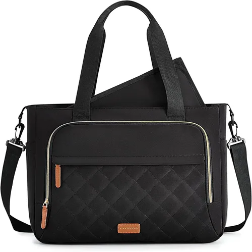 Vista 8 de Mommore Bolso para pañales pequeño con bolsillos aislados, bolso ligero de maternidad con correas para cochecito, para enfermera, gimnasio, viaje