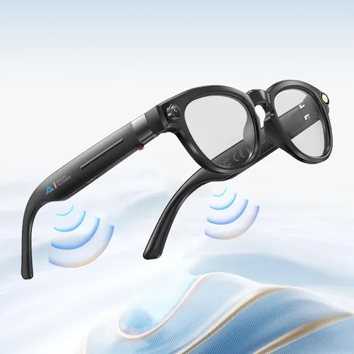Vista 7 de PUSOKEI Lentes inteligentes con cámara, vidrio de traducción AI, gafas de cámara de grabación de video 4K con micrófono con cancelación de ruido