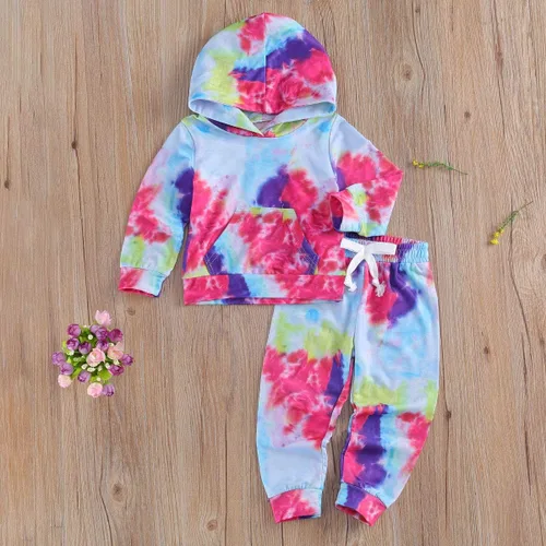 Vista 3 de Covvoliy Ropa de otoño e invierno para bebé niña, sudadera con capucha y pantalones con estampado de leopardo, 2 piezas