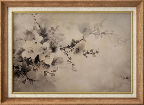 Vista 300 de MUDECOR Lienzo enmarcado prémium para pared, pinos nevados en bosque de invierno, ilustraciones modernas, arte contemporáneo, escénico, divertido