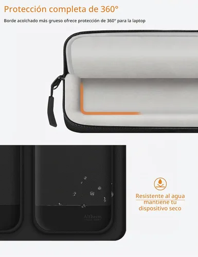 Vista 2 de Alfheim Funda para laptop de 15,6 a 16 pulgadas, protección de 360°, impermeable, a prueba de golpes, ligera, para MacBook Pro 16, compatible