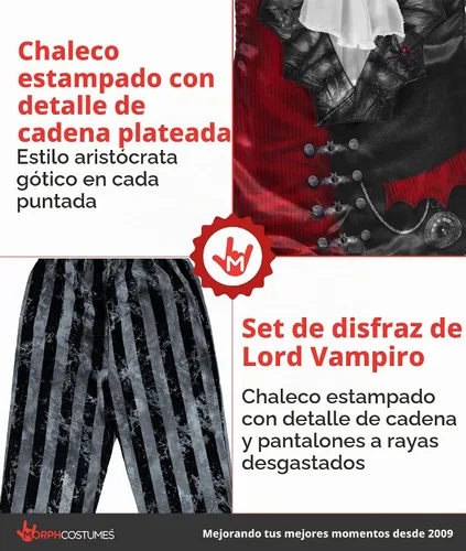 Vista 3 de Morph Evil Count - Disfraz de vampiro para niños, disfraz de vampiro para niños, disfraz de Halloween aterrador para niños Drácula