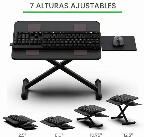 Vista 3 de KT3 Soporte para teclado de computadora para escritorio, elevador de teclado para escritorio, soporte de teclado ajustable en altura para elevar