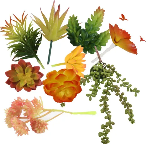 Vista 2 de Zhiheng Plantas suculentas artificiales surtidas (mutil)