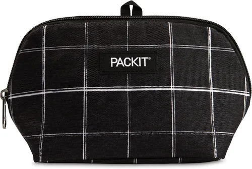Vista 23 de PackIt Bolsa de aperitivos congelable, negra, fabricada con tecnología EcoFreeze plegable, reutilizable, cierre de cremallera que se bloquea en aire