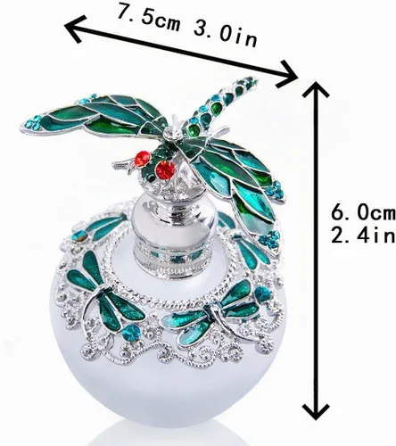 Vista 2 de YU FENG 1.4 fl oz Botella de perfume de cristal decorativa, envase de cristal recargable