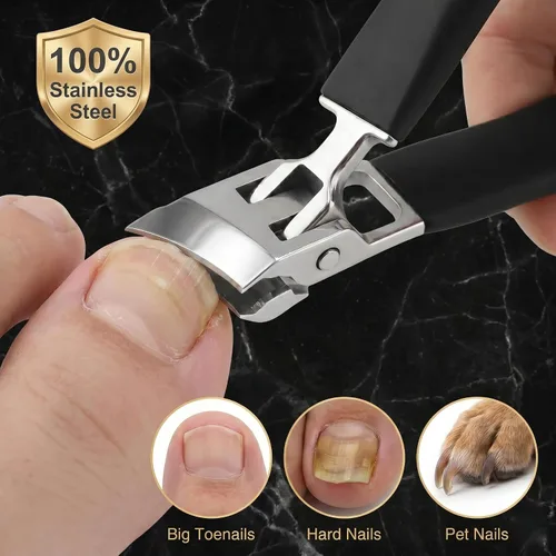 Vista 6 de Cortaúñas inclinadas antisalpicaduras con apertura de mandíbula ancha, cortaúñas afiladas para uñas gruesas, resistente a salpicaduras y uñas Naranja