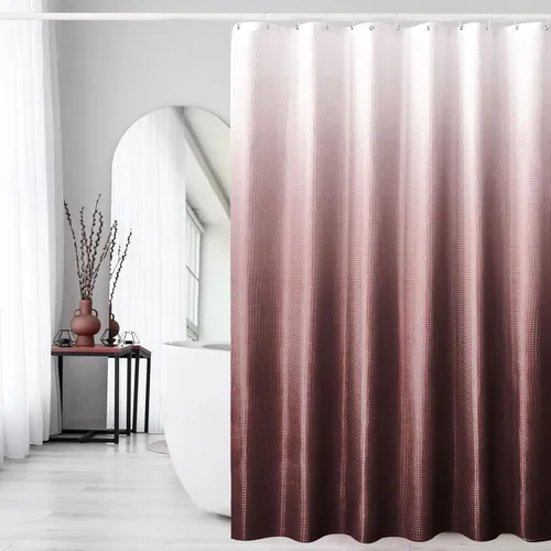 Vista 56 de Gibelle Cortina de Ducha Pequeña para Cabina 36 x 72 pulgadas, Cortina de Ducha de Tela Texturizada de Tejido Gofre Medio Estrecho para Baño, Beige