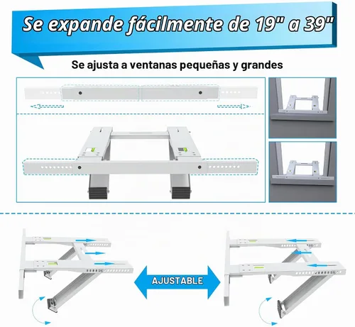 Vista 3 de Air Jade - Soporte de aire acondicionado para ventana, sin taladro, hasta 200 libras