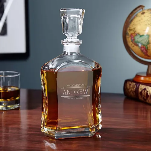 Vista 9 de Juego de decantador de whisky personalizado y vasos de whisky en caja hecha a mano
