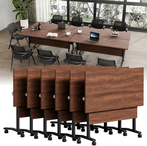 Vista 46 de Folding Conference Table with Wheels, Modular Foldable Conference Room Training Tables for Training Rooms, Flip Top Mobile Rolling Meeting Seminar