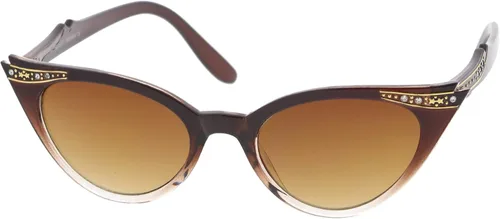 Vista 3 de zeroUV Gafas de sol vintage de los años 50 para mujer, con diseño UV400, adornadas con diamantes de imitación, Pinup Girl y accesorios Rockabilly