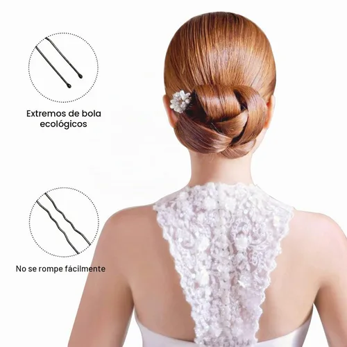 Vista 5 de sevensun - 100 horquillas para el cabello en forma de U, con caja de almacenamiento, (2.4 pulgadas), color negro