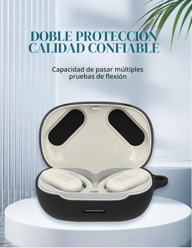 Vista 3 de Funda para JBL Endurance Peak 3, auriculares inalámbricos verdaderos, silicona suave, portátil, resistente a los arañazos, a prueba de golpes