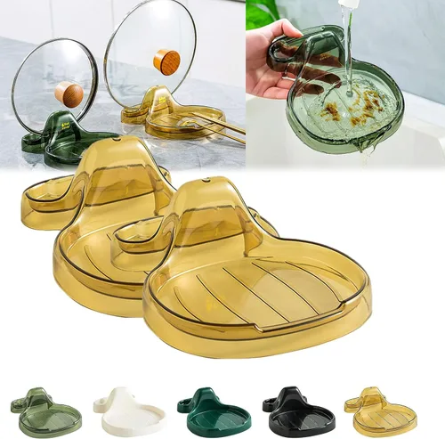 Vista 9 de Espátula de cocina multifunción, soporte para espátula de cocina multifuncional, soporte para cucharas con soporte para tapa, espátula de cocina