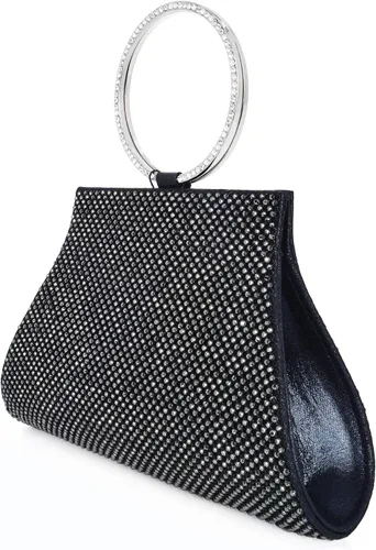 Vista 2 de Bolso de mano de cristal para novia y dama de honor, elegante bolso de noche para mujer