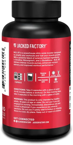 Vista 7 de Jacked Factory N.O. XT Suplementos de óxido nítrico para hombres con nitrosigina L arginina L citrulina suplemento para bombas musculares