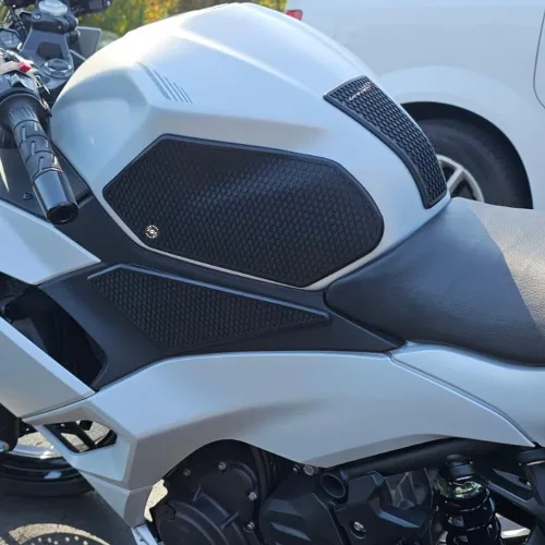 Vista 4 de Para Kawasaki Ninja 400 Ninja400 2018-2022 Lateral Tanque de Combustible Protector Pegatinas Pegatinas de Gas Rodilla Agarre Almohadilla de Tracción
