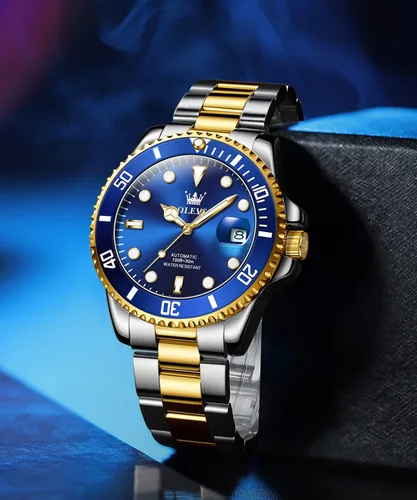 Vista 7 de Relojes mecánicos para hombres, de acero inoxidable, de cuerda automática, de gran cara, sin batería, reloj de pulsera de lujo para hombres, bisel