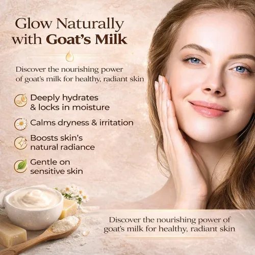 Vista 3 de Biaina Organics - Set de cuidado de la piel de leche de cabra – Dúo de leche hidratante equilibrante y tóner curativo – Hidratante facial natural