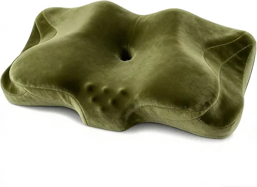 Vista 8 de Almohada cervical para aliviar el dolor de cuello, almohadas ergonómicas refrescantes de espuma viscoelástica para dormir, almohada de apoyo