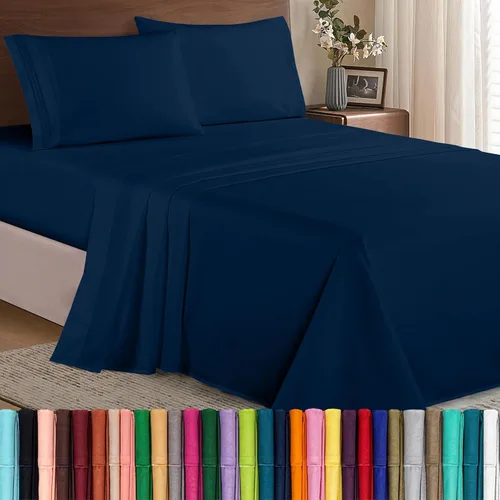 Vista 28 de Elegant Comfort - Juego de sábanas de microfibra de 1500 hilos de calidad hotelera prémium de 4 piezas - Resistente a arrugas, sábana bajera