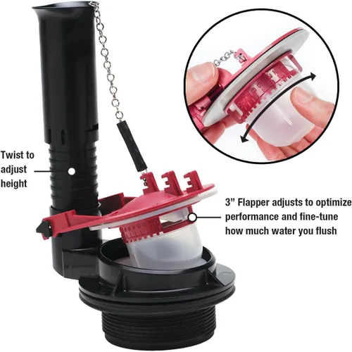 Vista 9 de Fluidmaster K-400H-038-T4 PerforMAX Kit de reparación de inodoro de 3 pulgadas, sin tamaño, multi