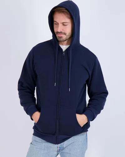 Vista 2 de Paquete de 3 sudadera con capucha de manga larga y cremallera completa para hombre, chaqueta atlética (disponible en tallas grandes y altas)