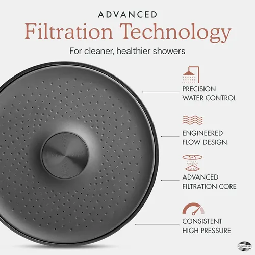 Vista 3 de Cabezal de ducha filtrado para agua dura Reduce el cloro y los metales pesados para mejorar la salud de la piel y el cabello Cabezal de ducha