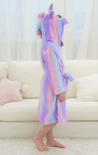 Vista 5 de Doctor Unicorn - Bata de baño suave con capucha de unicornio, ropa de dormir - Regalo de unicornio para niñas