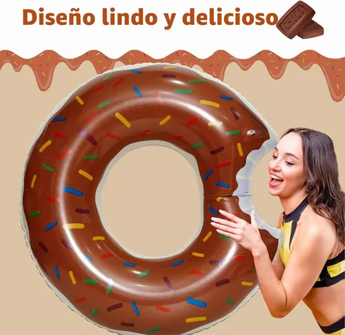 Vista 3 de DMAR Flotador de piscina con forma de dona, tubo y anillo para playa y piscina
