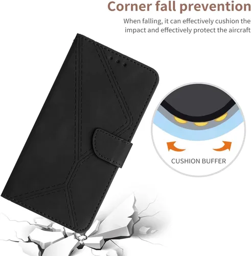 Vista 5 de bojioderf Compatible con Redmi A1 4G, compatible con Redmi A2 4G Stand Flip Card Slot Cierre Magnético Negro