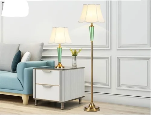 Vista 5 de SISWIM Lámpara de pie moderna para sala de estar, lámpara de poste alto de latón dorado con pantalla de lino blanco para leer, lámpara de pie