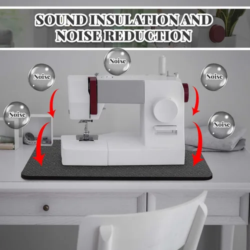 Vista 5 de Drydiet 3 Piezas Tapetes Silenciadores para Máquina de Coser Tapete de Pedal Almohadilla para Máquina de Coser Goma Antideslizante que se Mantiene
