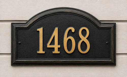 Vista 4 de Placa de dirección de metal fundido personalizada Whitehall™ - La placa de arco de la Providencia. Fabricado en los Estados Unidos. Cuidado