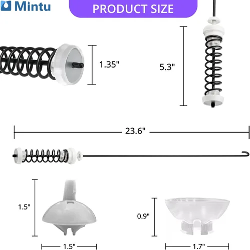 Vista 2 de W10780048 Kit de varilla de suspensión para Roper RTW4640YQ0 RTW4640YQ1 RTW4740YQ0, Whirlpool 1CWTW4740YQ0 1CWTW4740YQ1 1CWTW4740YQ2 1CWTW4800YQ2 Q1