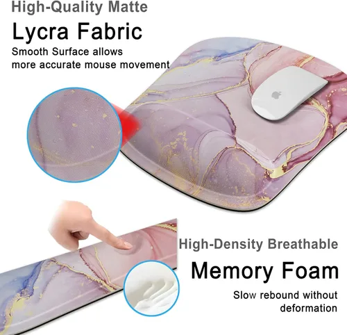 Vista 3 de Reposamuñecas para teclado de espuma viscoelástica con soporte de muñeca para computadora con base de goma antideslizante para el hogar, oficina