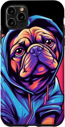 Vista 13 de Funda para iPhone 12/12 Pro Pug Graffiti Pug Owner Pug Lover