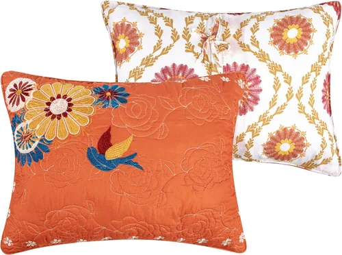 Vista 5 de Greenland Home Barefoot Bungalow Topanga - Funda de almohada, tamaño King, color naranja